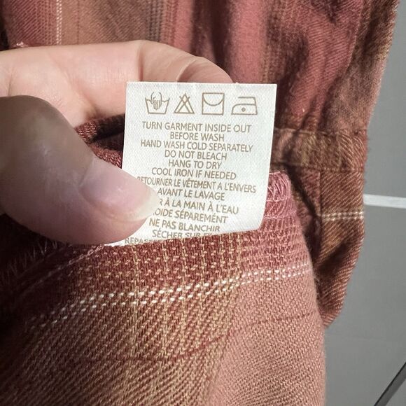 Element Eden Women L/S Button Plaid Flannel Mini Dress Tie Waist XS Fall Western - Picture 7 of 7